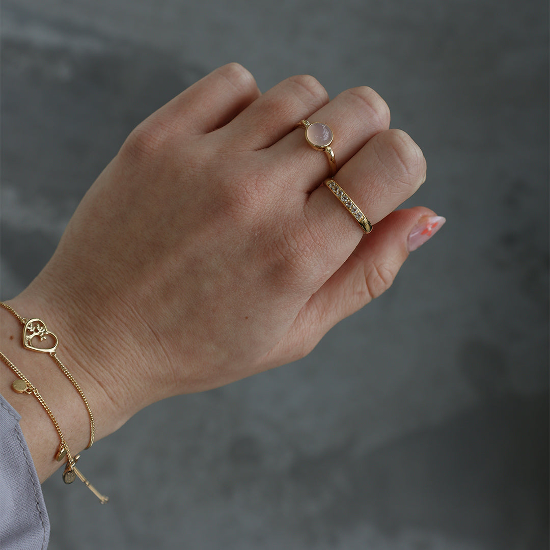 Christina Pink Chalcedony ring i forgyldt sølv – model 800-3.25.B – billede 2
