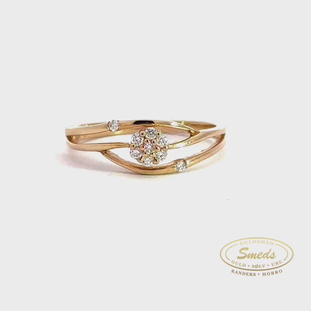 Diamant ring i ægte guld