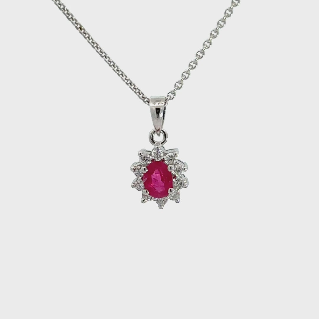 Roset vedhæng med diamanter