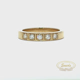 14kt. Guld alliancering med 5x0,05ct  tw/si brillanter - Model: 40-22555