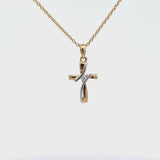 Amore Jewelry - 14 kt. guld vedhæng, kors med diamant, 0,03ct w/si - 20-22143