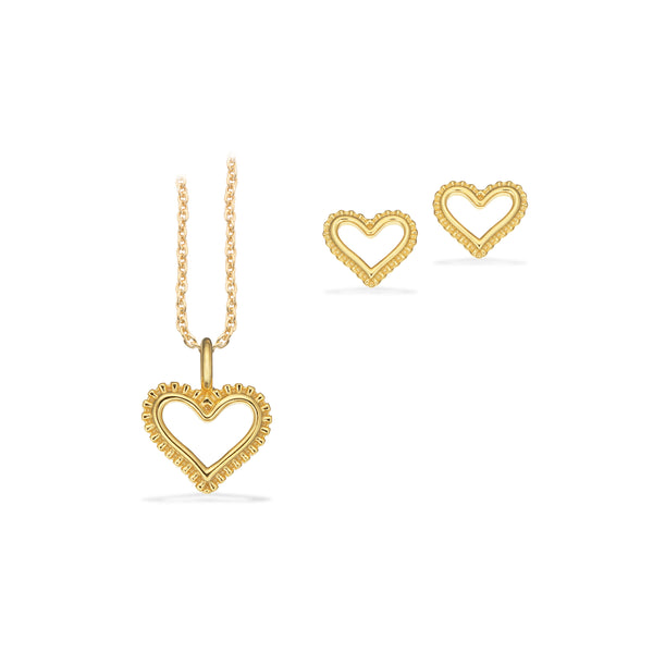 Scrouples - Smykkesæt forgyldt hjerter - Model: PX1176