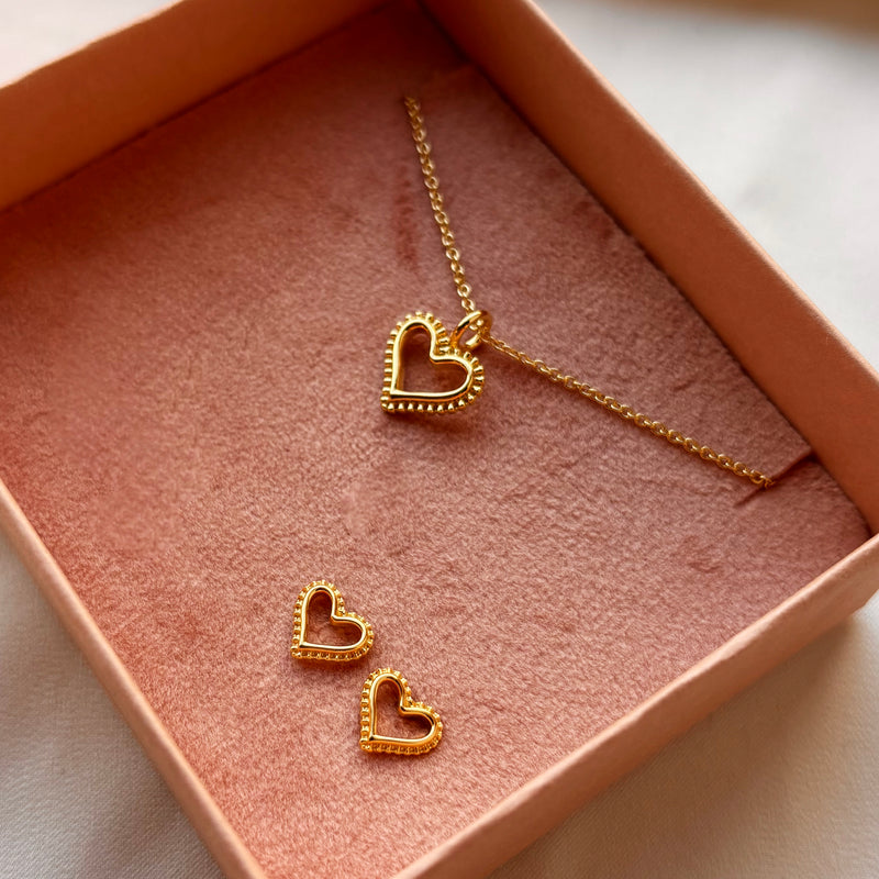 Scrouples - Smykkesæt forgyldt hjerter - Model: PX1176