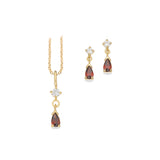 Scrouples- Pixel smykkesæt dråbe rød cubic zir. sølv fg- Model: PX1182