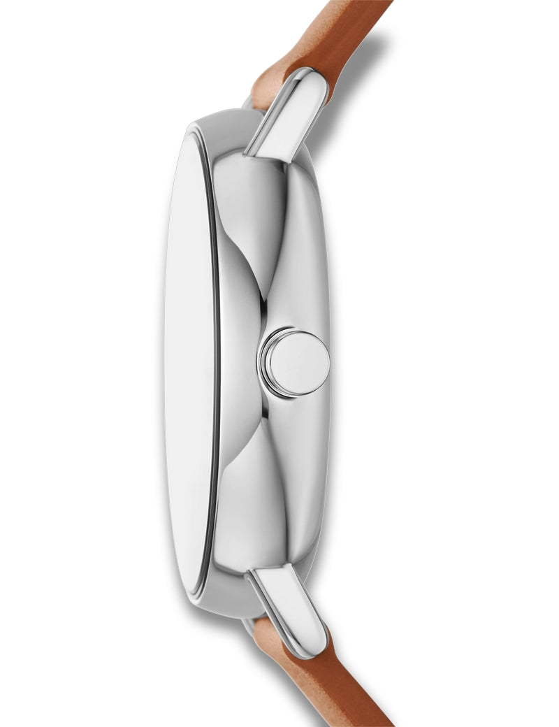 Skagen - Elegant herreur med brun læderrem og blå skive - Modelnr: SKW6943