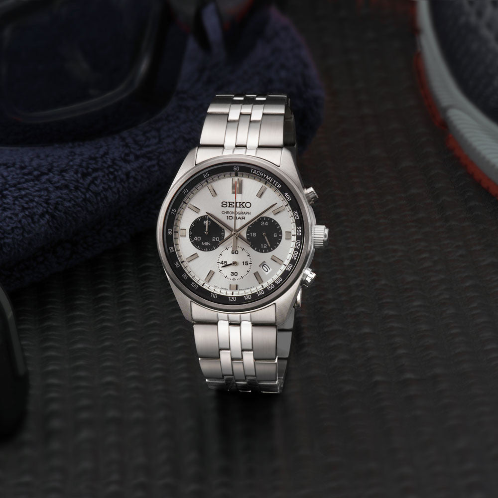 Seiko - Herreur, Stål med lænke og chronograph - Model: SSB425P1