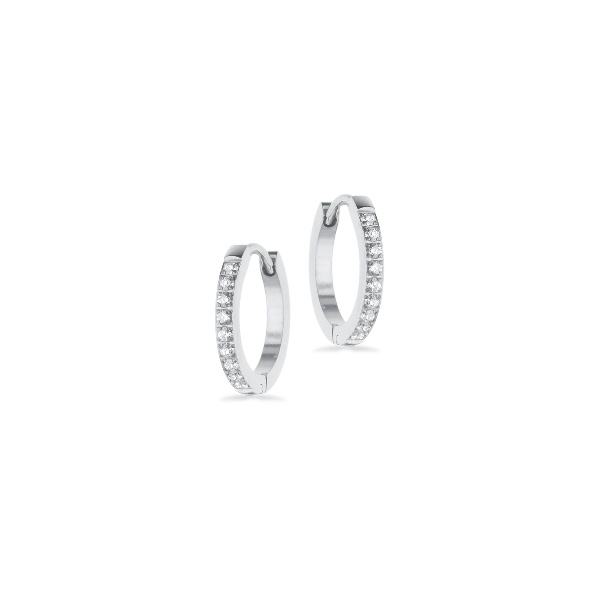 Scrouples - Creoler, stål 2 x 15 mm cubic zir. - Model: ST10056
