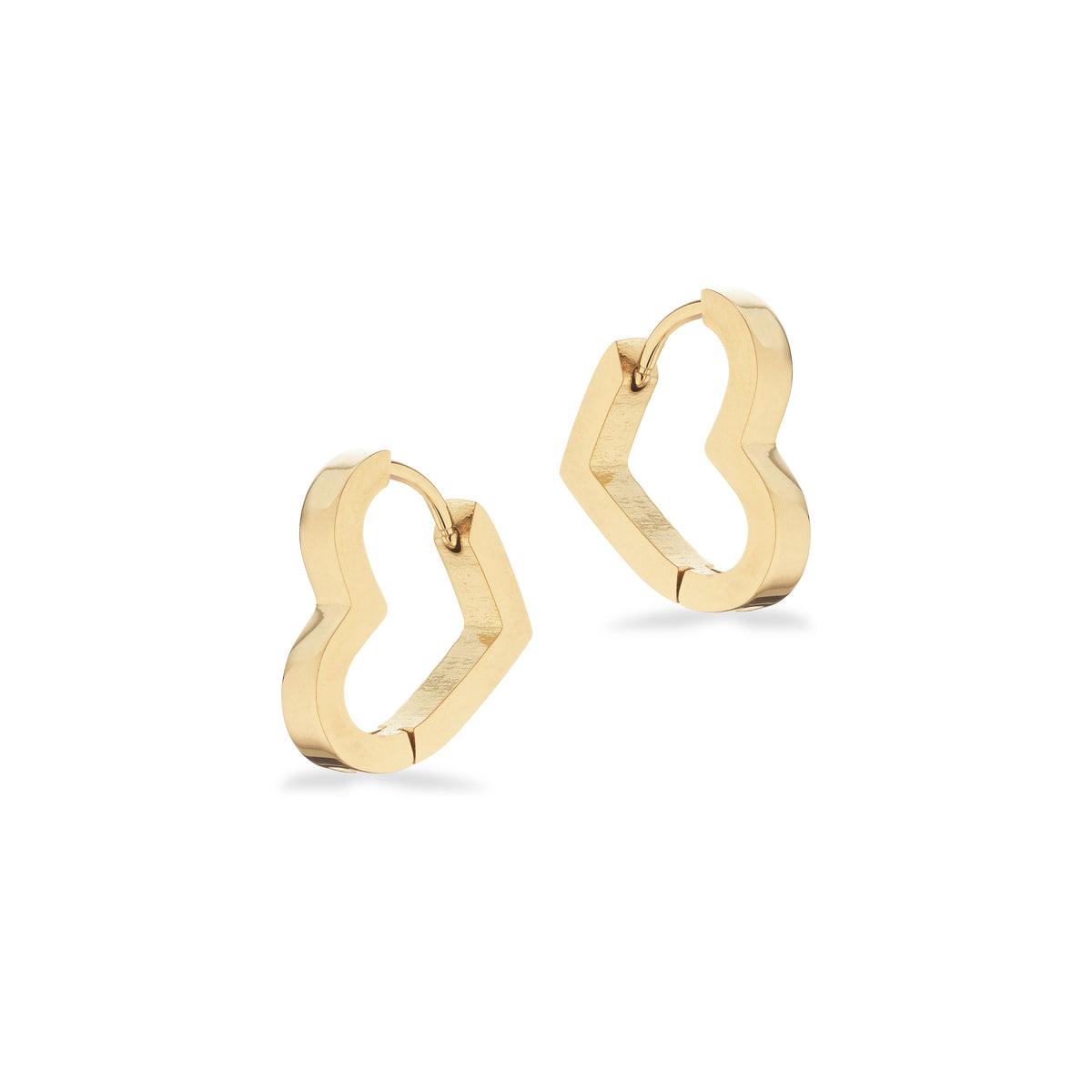Scrouples-Molly clip-creoler hjerte stål guldfarvet-model st10079