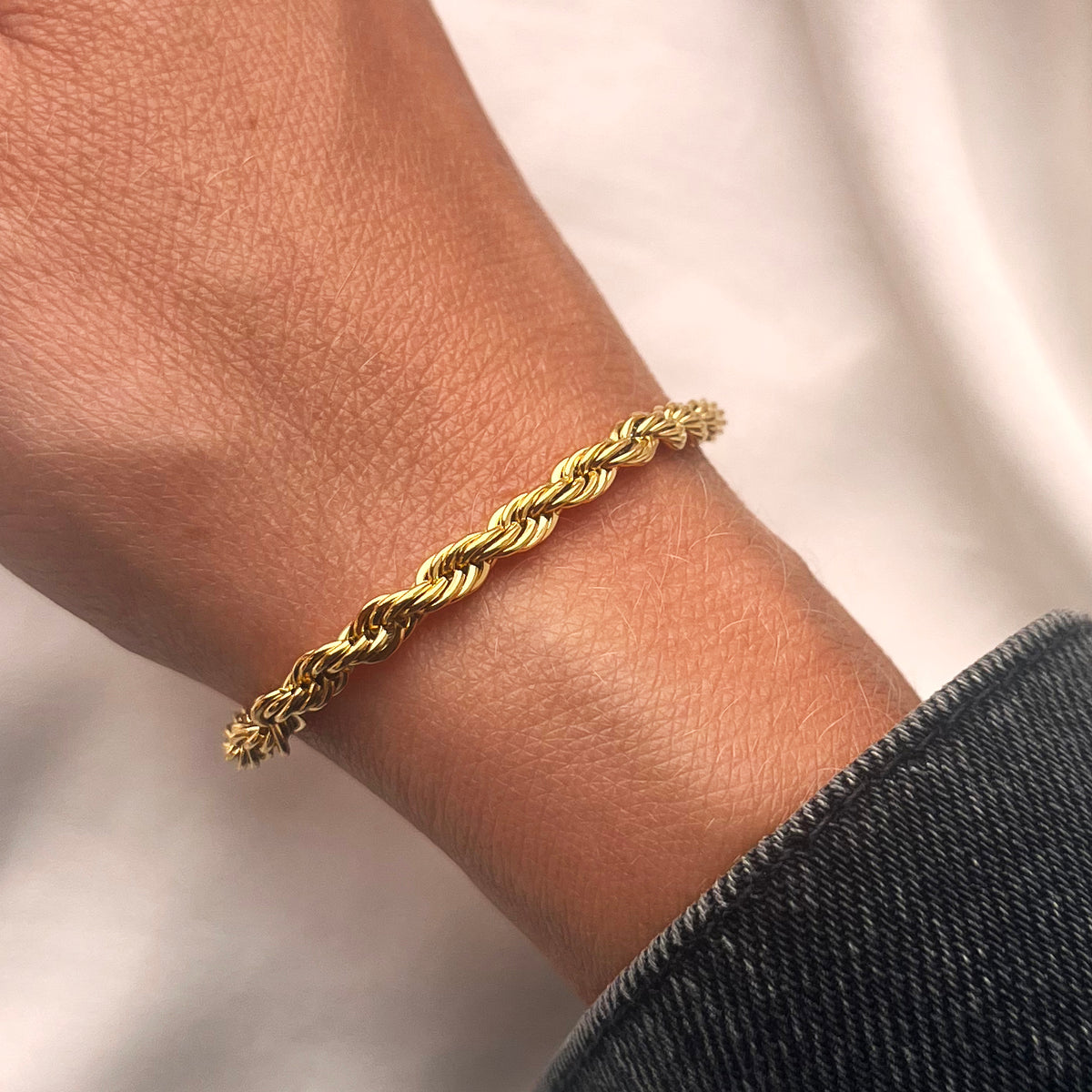 Scrouples - Armbånd, forgyldt stål, Cordel - Model: ST30002A,L