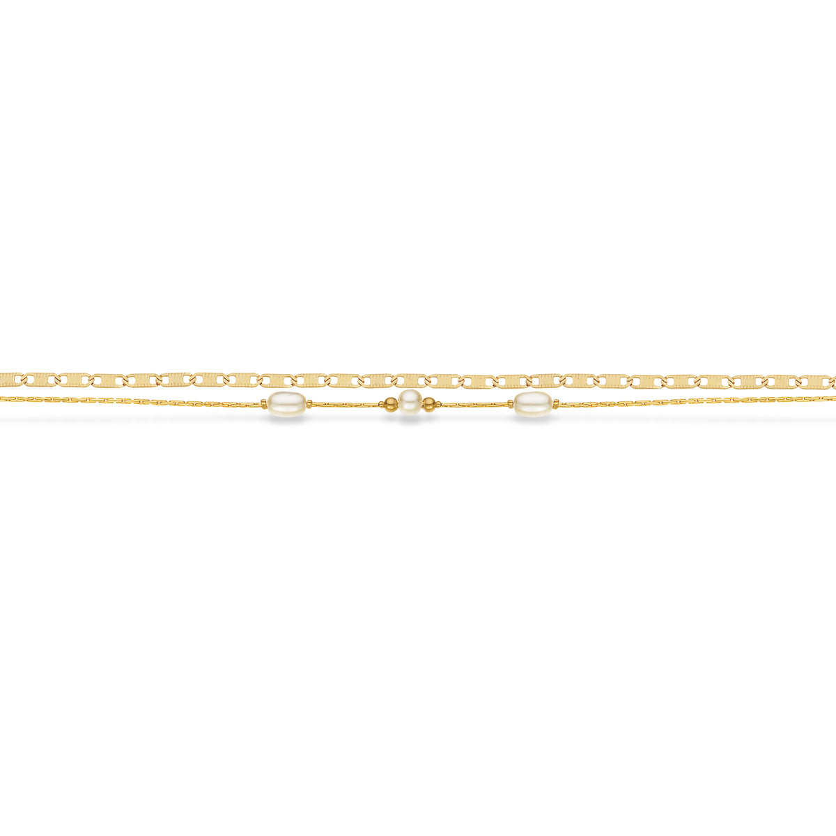 Scrouples - Armbånd, forgyldt stål, dobbelt - Model: ST30014A,M