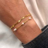 Scrouples - Armbånd, forgyldt stål, dobbelt - Model: ST30014A,M