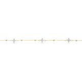 Scrouples-Molly armbånd blomster blå cubic zir. messing fg.18+3 cm-model ST30082A,M