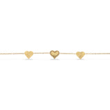 Scrouples-Molly armbånd plisserede hjerter stål guldf. 17+2 cm-model ST30094A,M