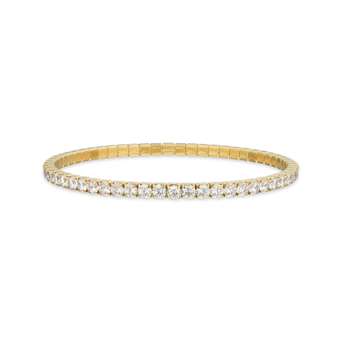 Scrouples-Molly tennis armbånd krystal guldfarvet stål 18 cm-model ST30099A,M