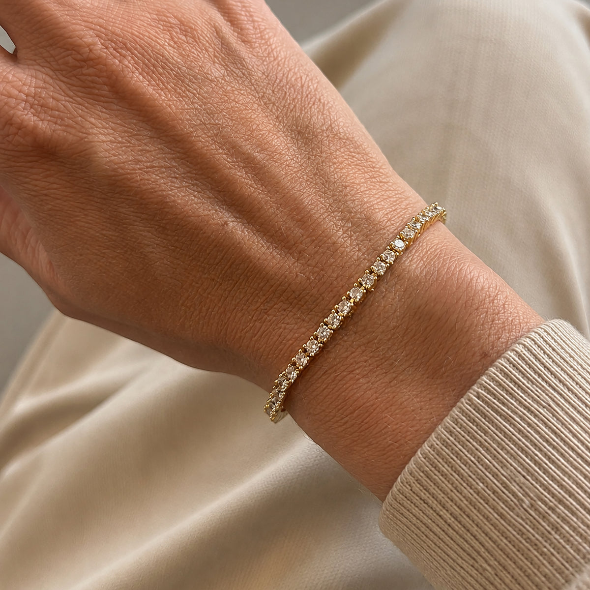 Scrouples-Molly tennisarmbånd cubic zir. messing fg.18 cm-model ST30103A,M
