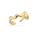 Scrouples-Molly ring bølge stål guldfarvet-model ST70008