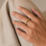 Scrouples-Molly ring krystal stål guldfarvet-model ST70009