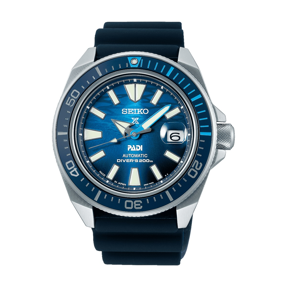Seiko - Herreur, Prospex dykkerur, Stål med silikonerem og automatik værk - Model: SRPJ93K1