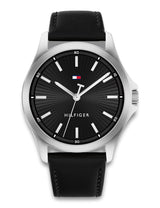 Tommy Hilfiger - Herreur, stål med læderrem - Model: 1710668