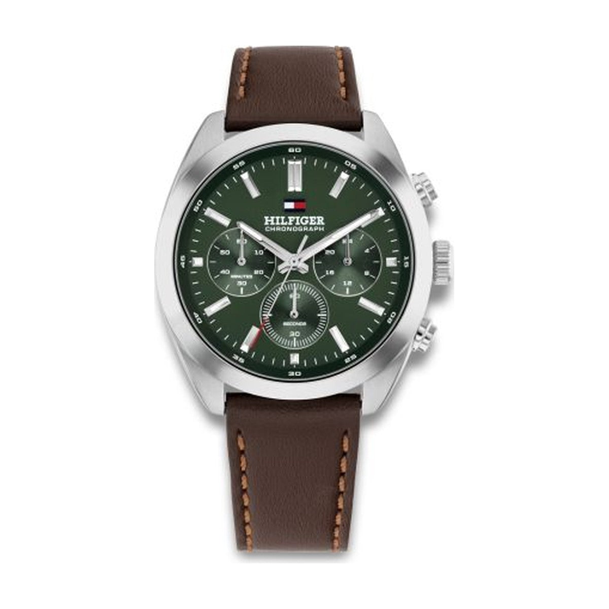 Tommy Hilfiger - Herreur, stål med læderrem - Model: 1710719