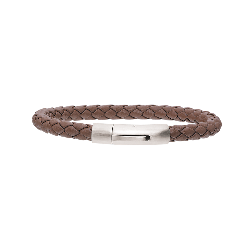 Køb Scrouples - Herre armbånd brunt rundt flettet læder - Modelnr.: 03001,21 hos Guldsmed Smeds