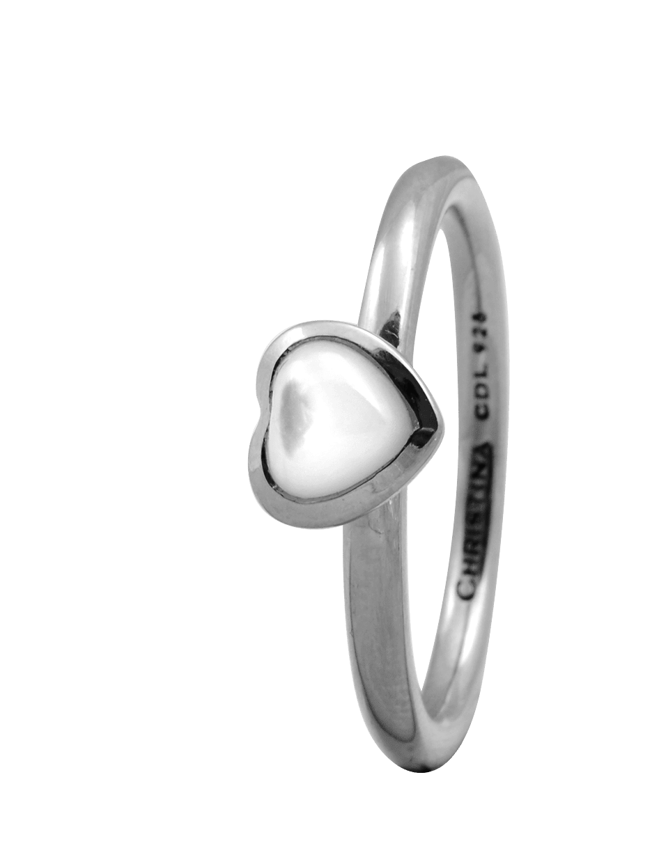 Køb Christina Collect Ring - Heart mother of pearl, sølv - Modelnr: 800-1.3.A hos Guldsmed Smeds