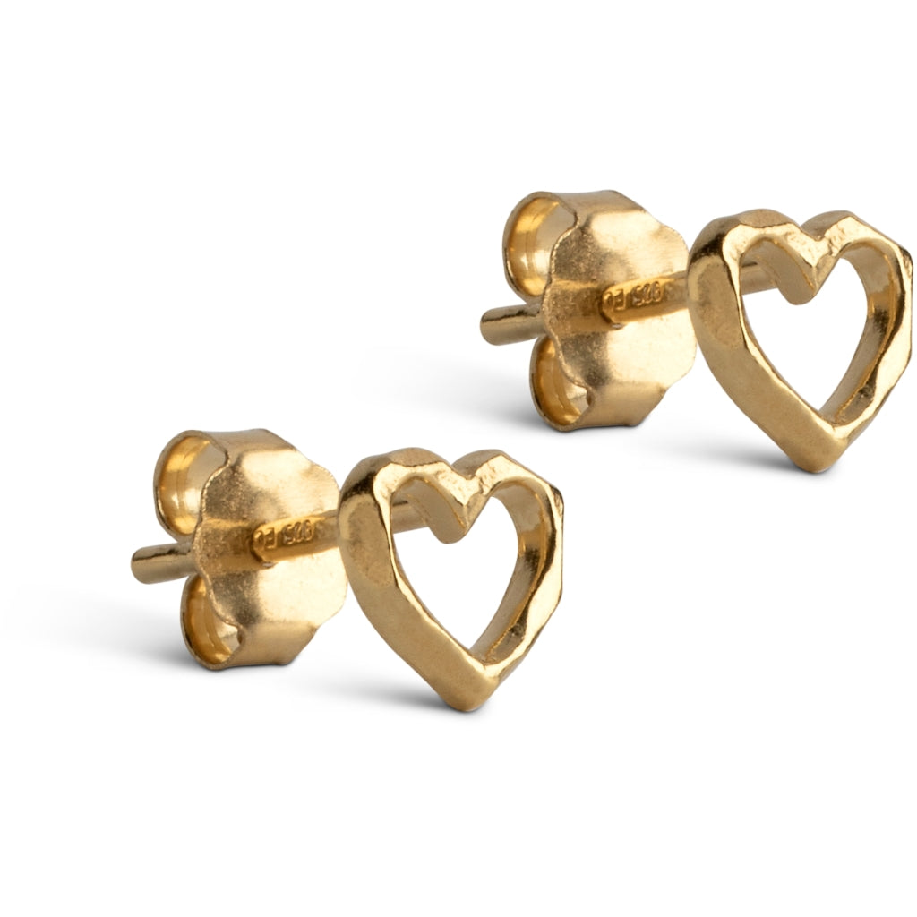 Enamel - Forgyldt Organic Heart ørestik - Model: E301GM