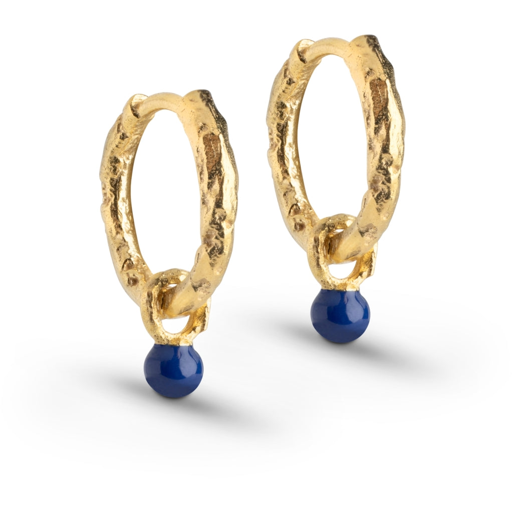 Enamel - Forgyldt sølv Belle Navy Blue hoops - Model: E245GM-navyblue