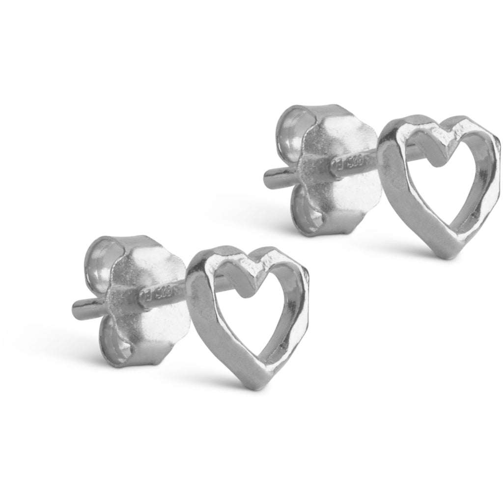 Enamel - Sølv Organic Heart ørestik - Model: E301SM