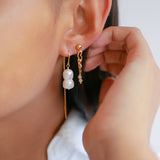 Enamel - Forgyldt Twin Pearl øreringe - Model: E275G