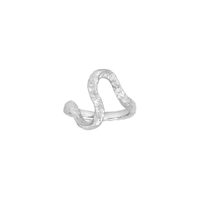 Nordahl Andersen Sølv "snake" ring med hamret overflade