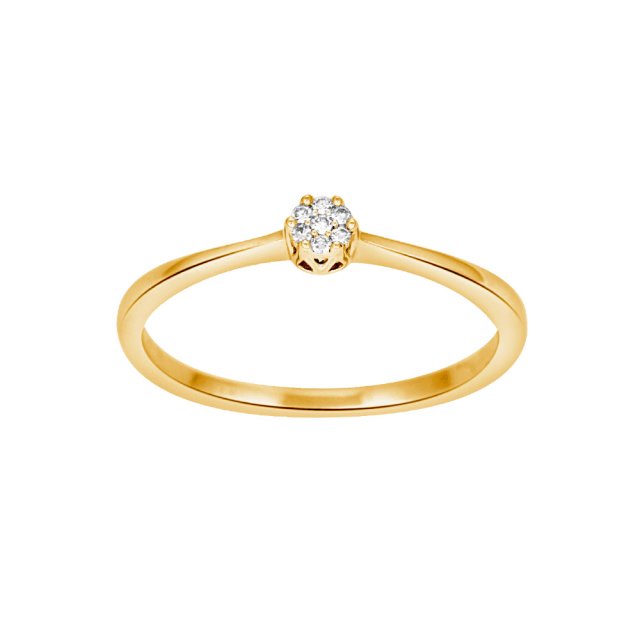 Køb Siersbol - 14kt. guld ring med 0.03ct W/SI - Model: 110 002BR5 hos Guldsmed Smeds