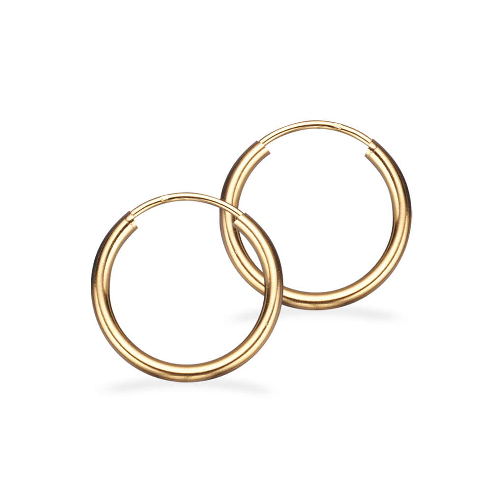 Scrouples - 8 kt guld creoler 2 x 15 mm - Model: 11153