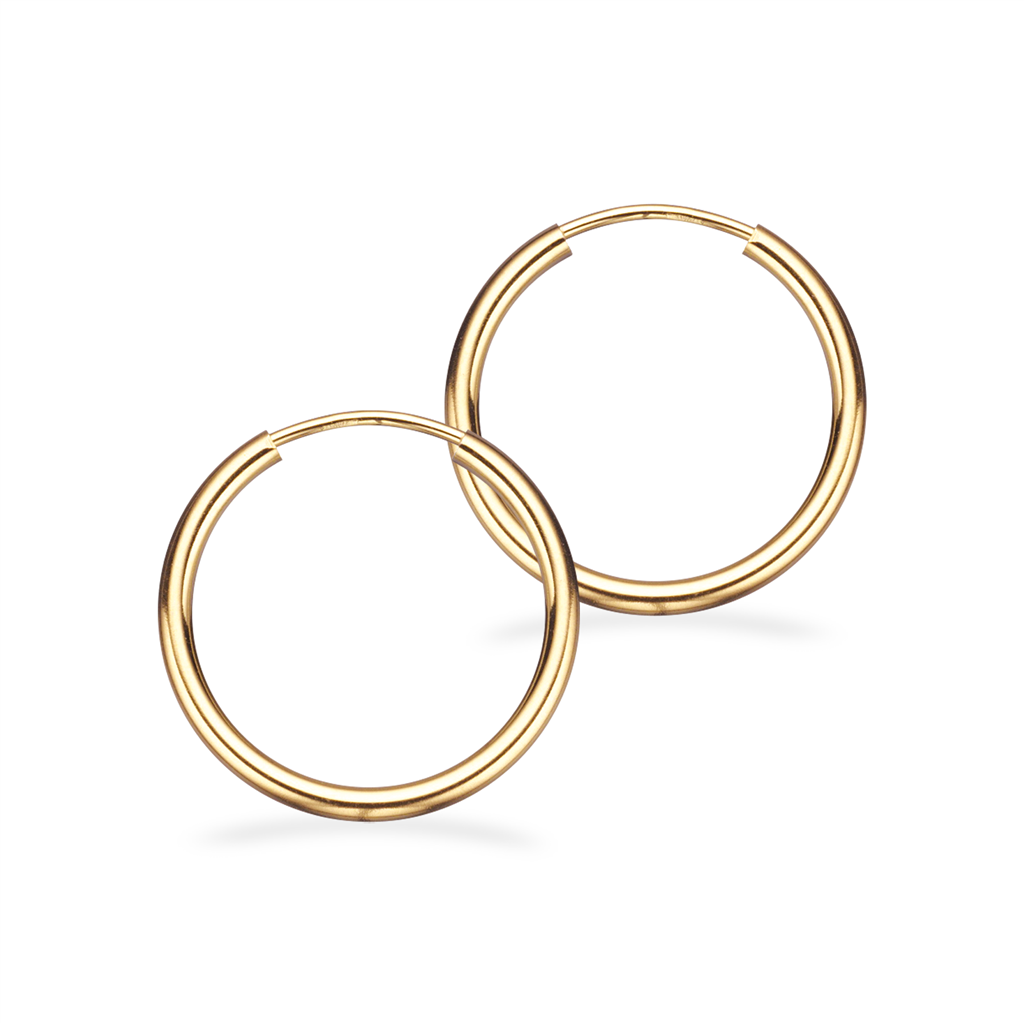 Scrouples - 8 kt guld creoler 2 x 20 mm - Model: 11203