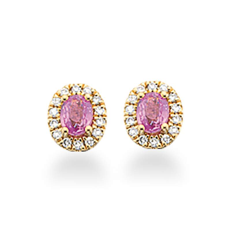 Køb Scrouples - Ørestik 14 kt. roset, pink safir m. 0,10 w/si - Model nr.: 119945 hos Guldsmed Smeds
