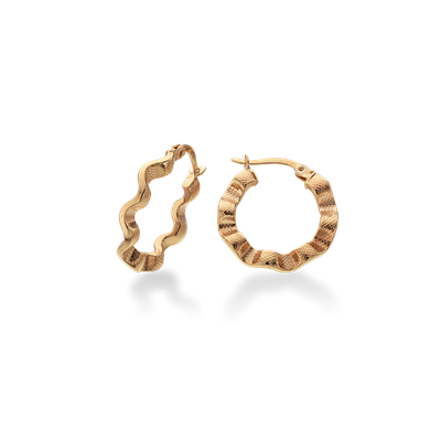 Scrouples - 8 karat creoler, buet 20mm - Model: 121133