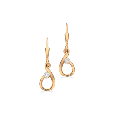Scrouples - 8 karat ørehængere med syntetiske zirkoner - Model: 121743