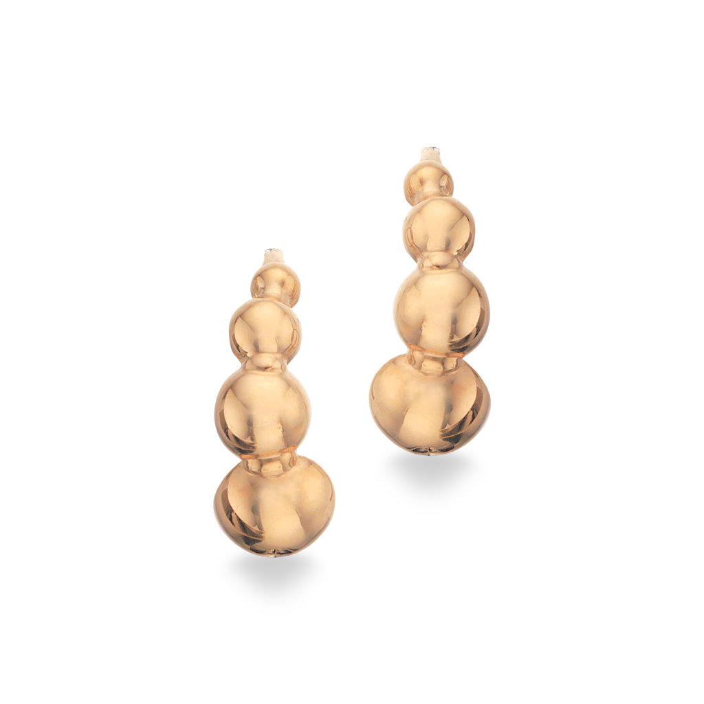 Scrouples - 8 kt guld creoler med kugler - Model: 122333