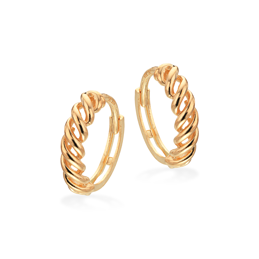Scrouples - 8 kt guld creoler, snoet tråd - Model: 122733