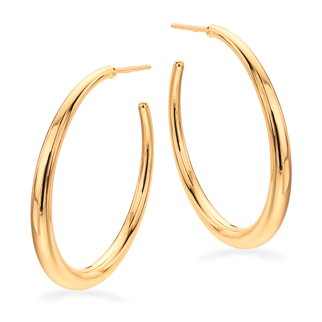 Scrouples - 8 kt guld halv creoler 30 mm - Model: 122823