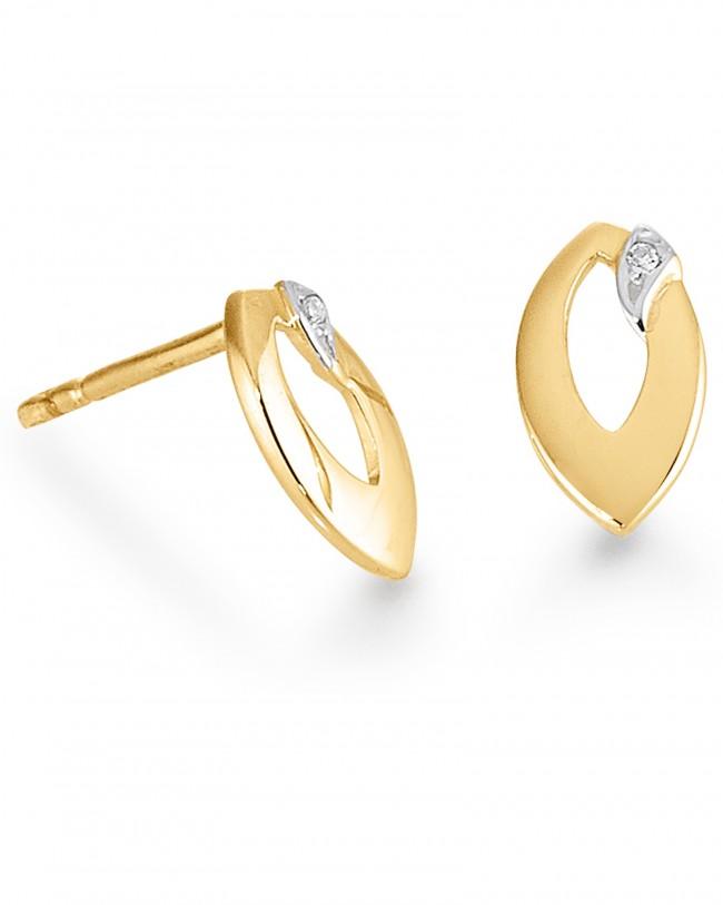 Køb Aagaard - 14kt hv/rød ørestik m. diam. 2x0,03ct wpi - Modelnr.: 14941351-34 hos Guldsmed Smeds