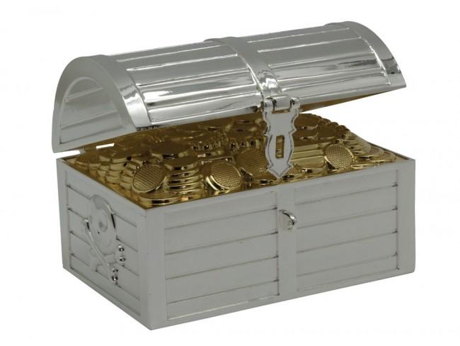 Køb Nordahl Andersen - sølvplet sparebøsse - skattekiste m. guldmønter - Modelnr.: 152-86261 hos Guldsmed Smeds