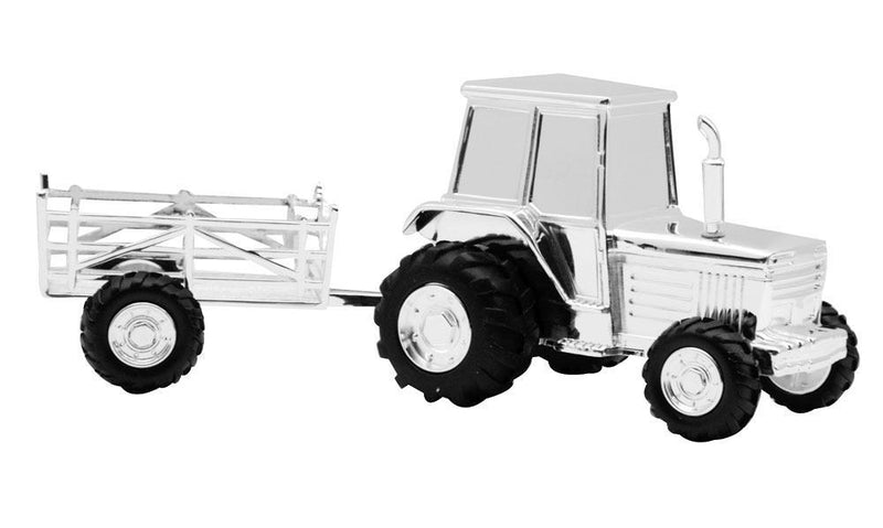 Køb Nordahl Andersen - Forkromet sparebøsse traktor m. vogn - Model: 152-86904 hos Guldsmed Smeds