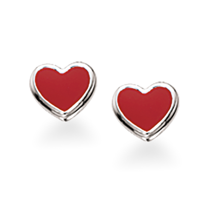 Køb Scrouples - Rød hjerte, ørestikker, sølv - Model: 153322 hos Guldsmed Smeds