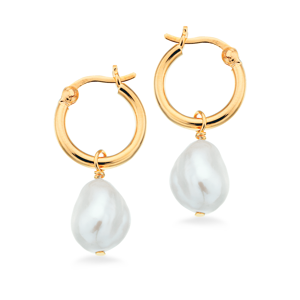 Scrouples - Forgyldt creol med barok perle - Model: 159832