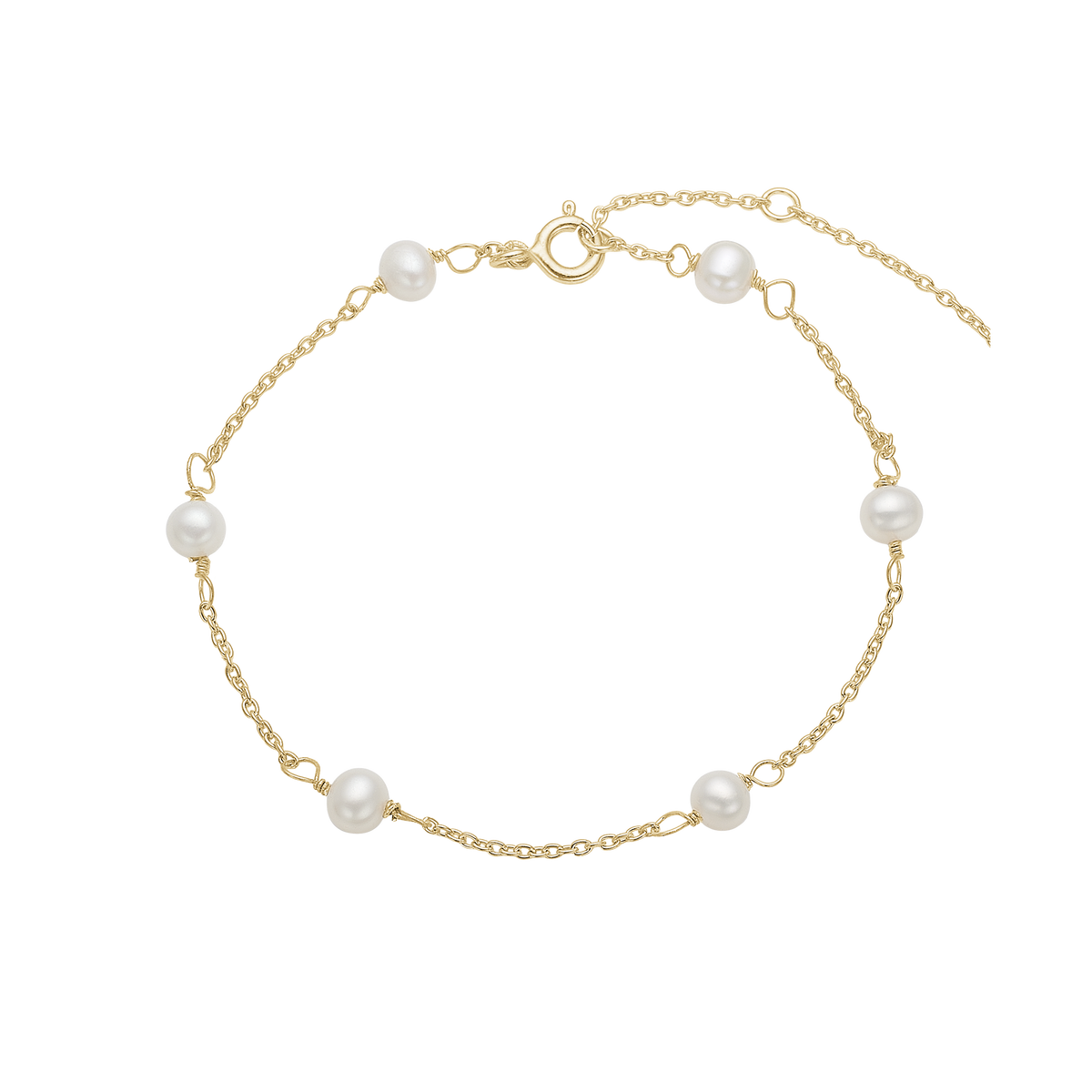 Aagaard - 8 kt  guld armbånd med hvide fersksvndsperler - Model: 1601-G8-05