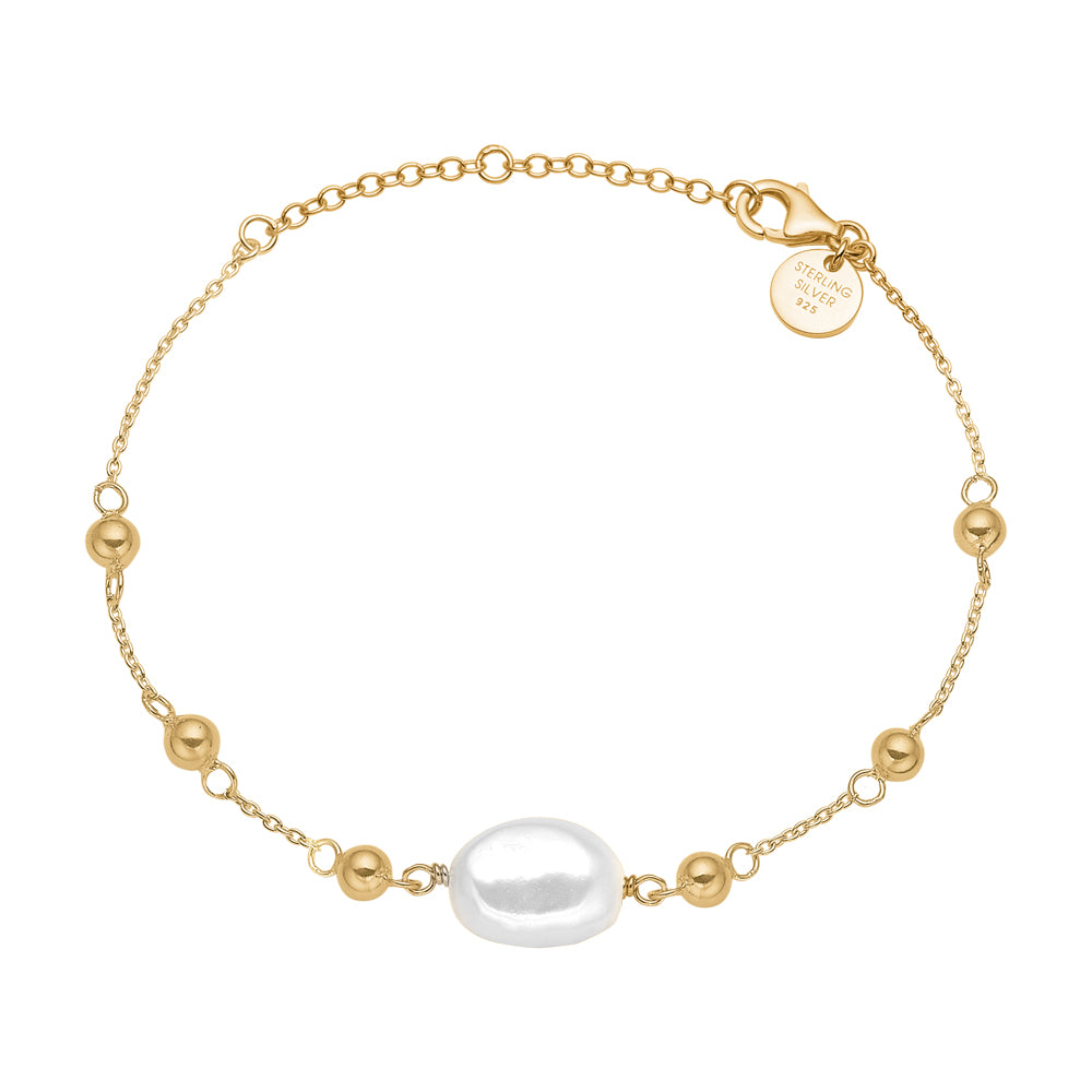 Køb Aagaard - Armbånd forgyldt, Barok perle  - Model: 1601-S-G04 hos Guldsmed Smeds