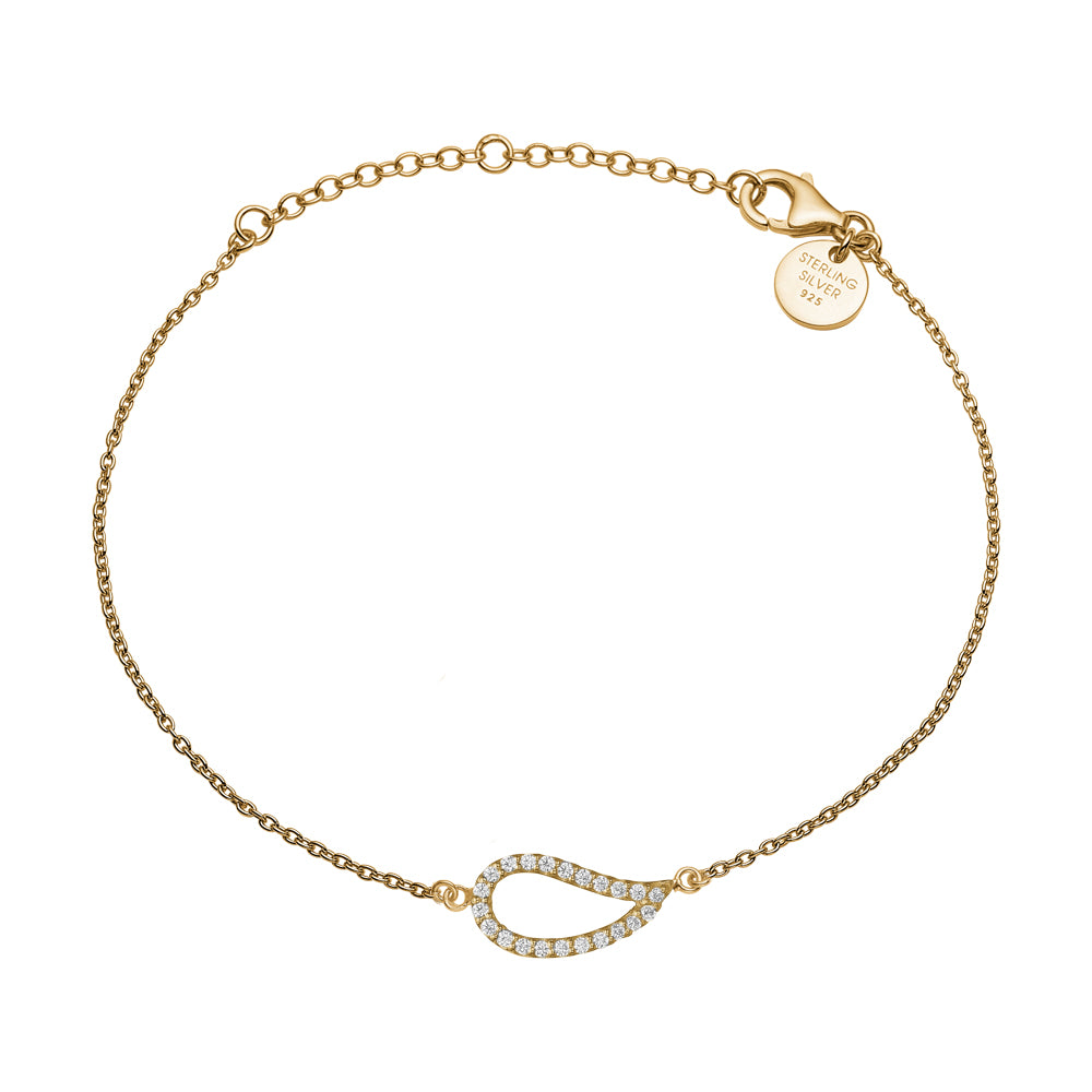 Køb Aagaard - Armbånd forgyldt, CZ Blad - Model: 1601-S-G05 hos Guldsmed Smeds