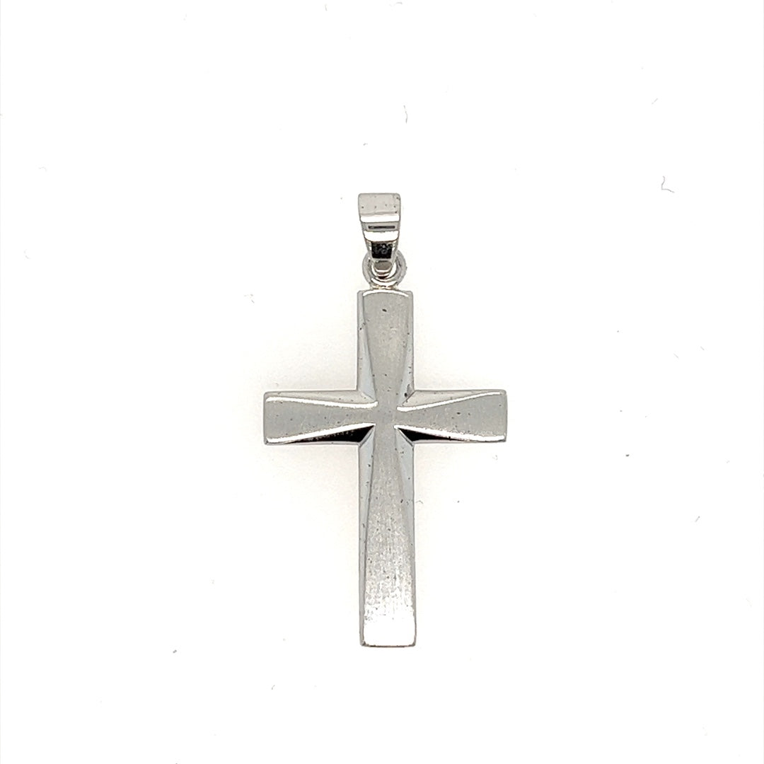 Sølv kors i blank design