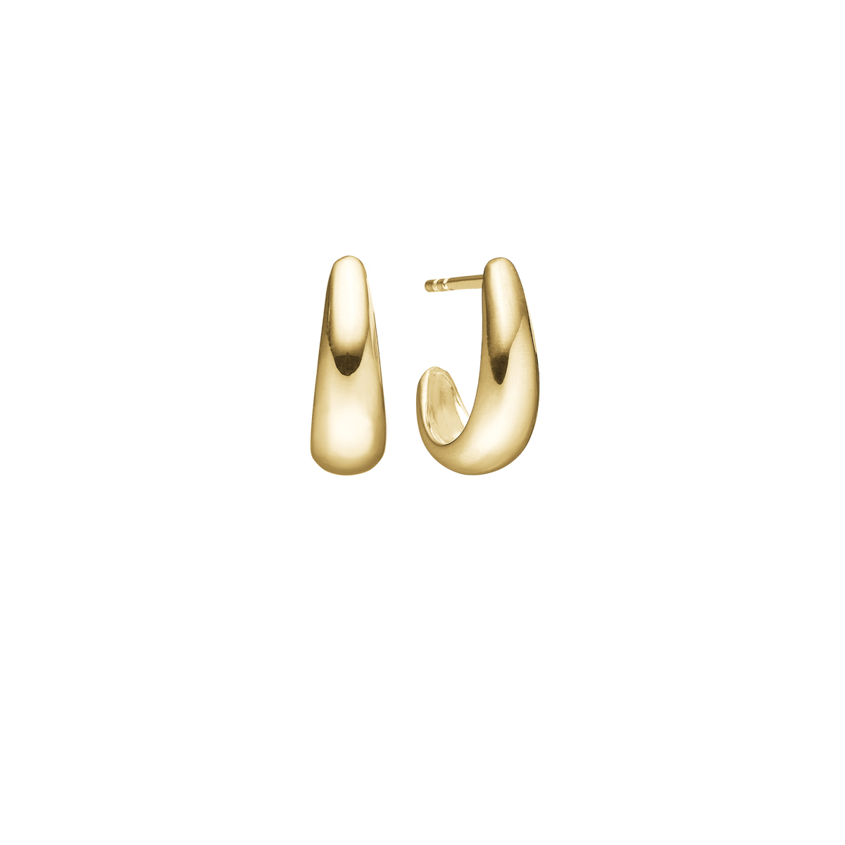 Aagaard - 8 kt guld blank oval halv creol - Model: 1670-G8-15